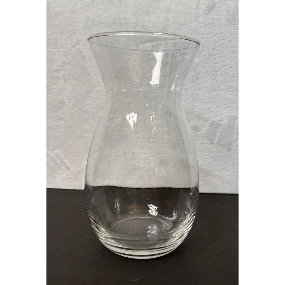 Clear Glass Floral Flower Vase  